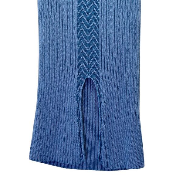 Anthropologie Chunky Knit Midi Sweater Skirt Cornflower Blue Women’s Size Medium - Picture 5 of 11
